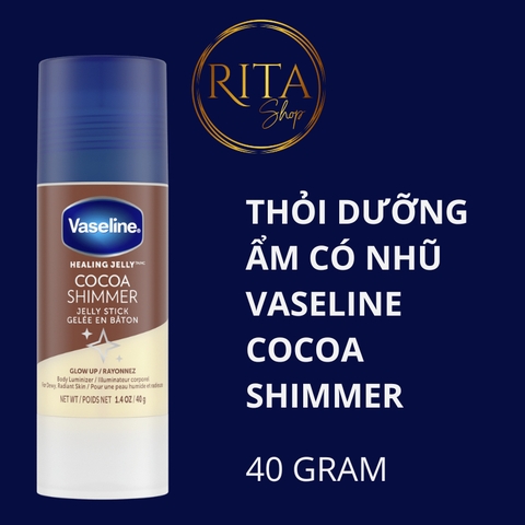 Thỏi dưỡng ẩm có nhũ Vaseline Cocoa Shimmer Jelly Stick 40g