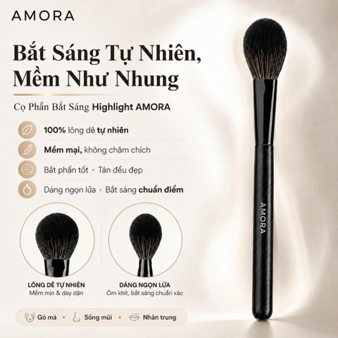 Cọ Phấn Bắt Sáng Highlight AMORA dáng ngọn lửa