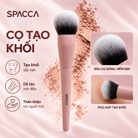 Cọ Tạo Khối Cán Hồng SPACCA Sculpting Brush, Lông Nhân Tạo Mềm Mịn P01