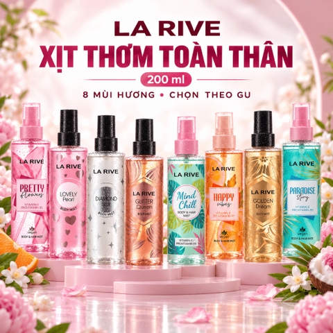 Xịt Thơm Tóc và Cơ Thể La Rive Hair & Body Mist 200ml