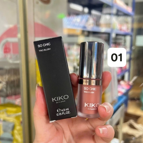 Kem má hồng + Son Kiko Milano So Chic Trio Blush 4.5ml