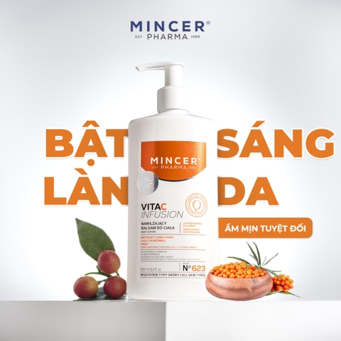 Kem Dưỡng Thể Vita C Infusion Mincer Pharma Body Lotion Hỗ Trợ Dưỡng Trắng Da 250ml