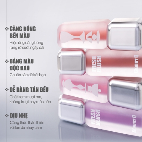 Má Hồng Kem Căng Bóng Glamrr Q Glow Lasting Fresh Blush 3.8g