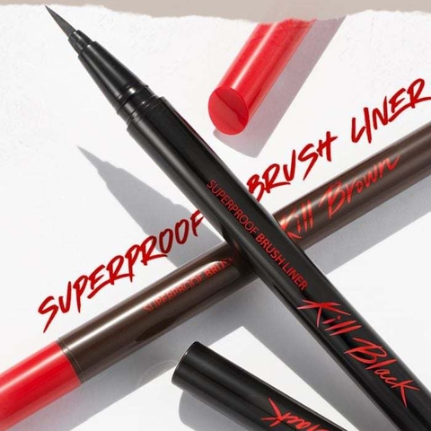 Bút kẻ mắt nước không lem không trôi chống thấm nước Clio Superproof Brush Liner màu đen