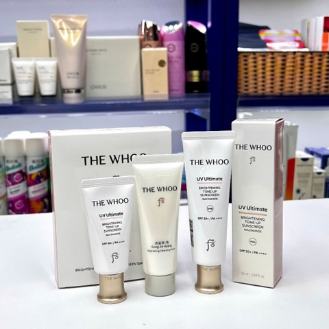 Set kem chống nắng nâng tone The Whoo auav Ultimate Brightening