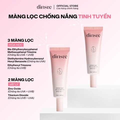 Kem chống nắng Dinsee thuần chay nâng tone trắng hồng Premium Vegan Tone Up Sunscreen SPF50+ PA++++ 50ml