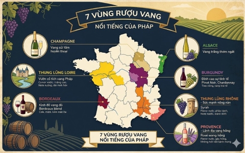Các vùng rượu vang Pháp nổi tiếng