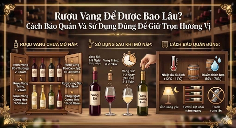 Rượu Vang Để Được Bao Lâu? Cách Bảo Quản Và Sử Dụng Đúng Để Giữ Trọn Hương Vị