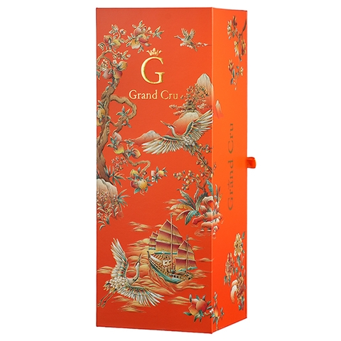 Hộp Quà Đựng Rượu Vang 1 Chai Thuận buồm xuôi gió - Màu cam