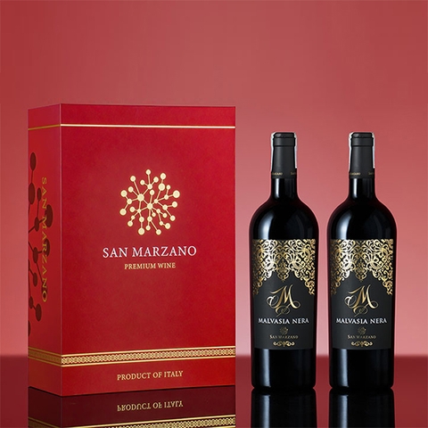 Hộp quà 2 chai rượu vang đỏ M Malvasia Nera (M Thường)