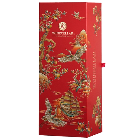 Hộp Quà Đựng Rượu Vang 1 Chai Thuận buồm xuôi gió - Màu Đỏ