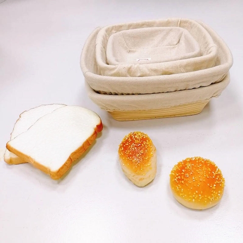 Square Banneton Basket With Cloth Liner