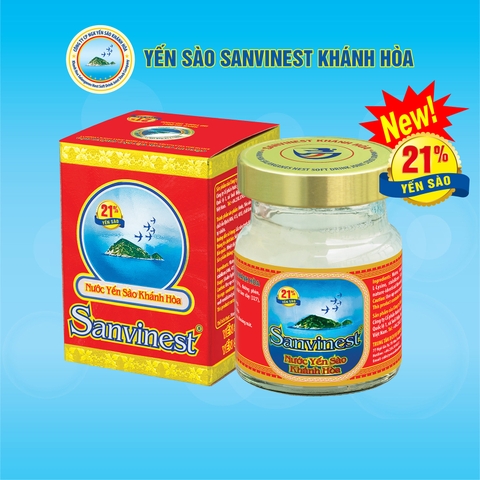Nước Yến sào Khánh Hòa Sanvinest dành cho mọi độ tuổi Có đường lọ 70ml, 21% Yến sào. Hộp 1 lọ  - S101H1