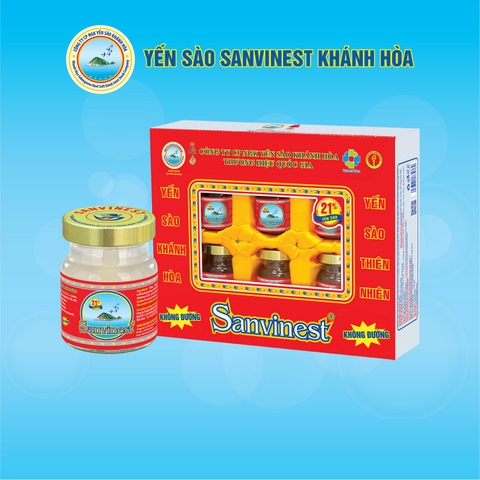 Nước Yến sào Sanvinest Khánh Hòa Không đường lọ 70ml, 21% yến sào. Hộp 6 lọ - S102H6