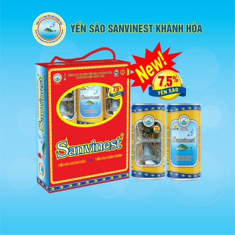 Xuân - Hộp 06 lon 190ml, 7.5% yến sào, có đường. Nước Yến sào Sanvinest Khánh Hòa - S121-H6X