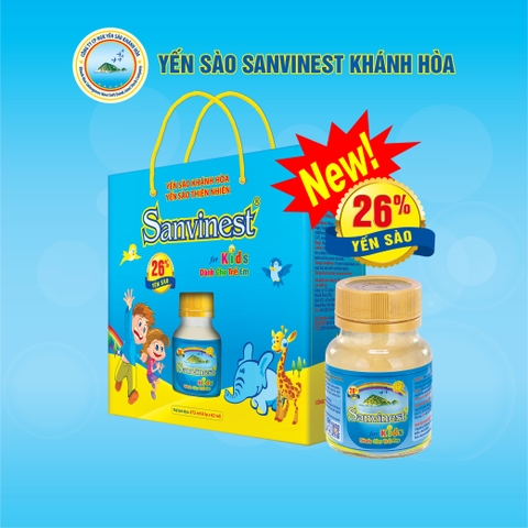 Nước Yến sào Sanvinest Khánh Hòa trẻ em. Hộp 06 Lọ 62ml, 26% yến sào - S211H6