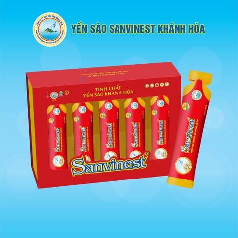 Tinh chất Yến sào Khánh Hòa Sanvinest Hộp quà tặng 20 túi 25ml, tiện lợi khi sử dụng.