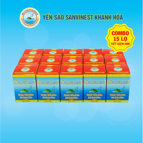 [Combo 15 lọ] Nước Yến sào Sanvinest Khánh Hòa Không đường lọ 70ml - 102