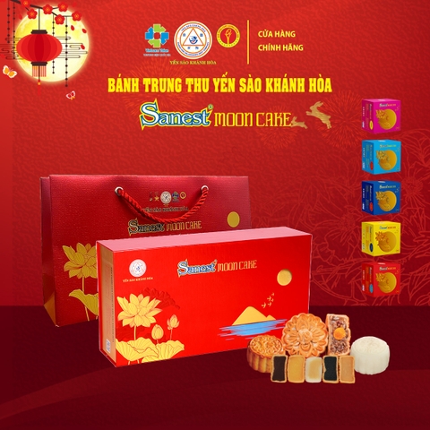 Bánh Trung Thu Yến sào Khánh Hòa 2025 - Hộp 02 Bánh Trung Thu [01 Nhân Thập Cẩm + 01 Nhân Mềm]