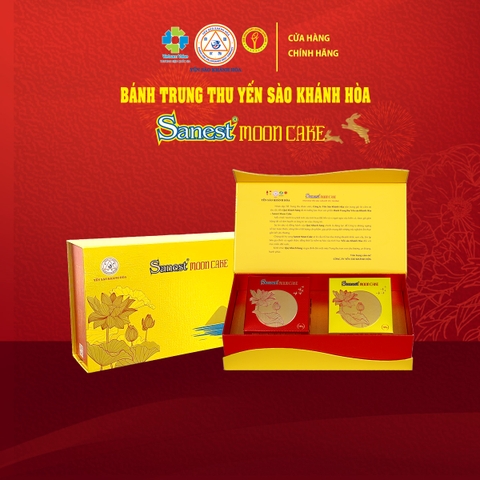 Bánh Trung Thu Yến sào Khánh Hòa 2025 - Hộp 02 Bánh Trung Thu [01 Nhân Thập Cẩm + 01 Nhân Mềm]
