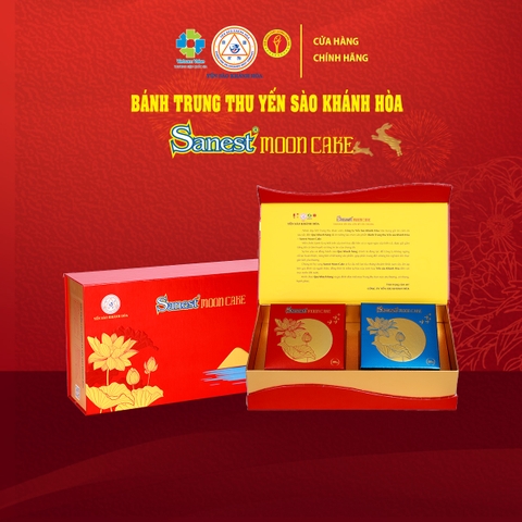 Bánh Trung Thu Yến sào Khánh Hòa 2025 - Hộp 02 Bánh Trung Thu [01 Nhân Thập Cẩm + 01 Nhân Mềm]