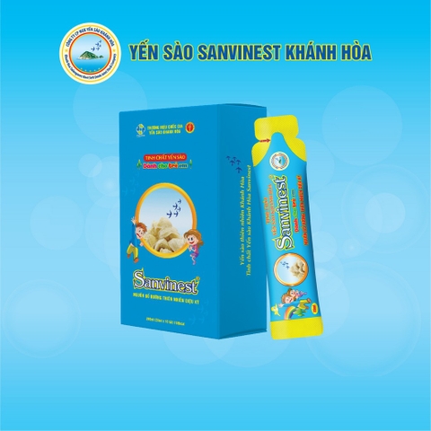 Tinh chất Yến sào Khánh Hòa Sanvinest cho trẻ em túi 20ml, Hộp 20 túi tiện lợi và dễ sử dụng.