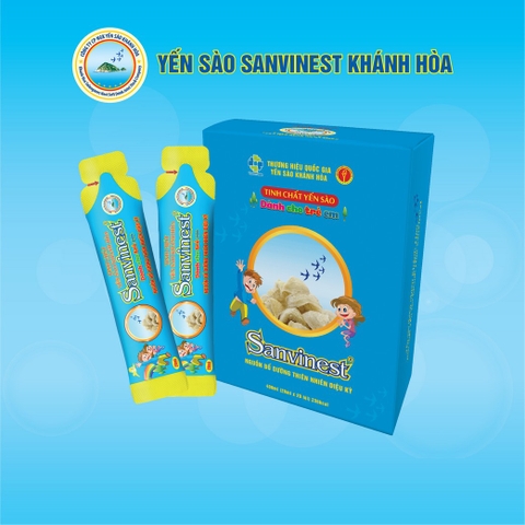 Tinh chất Yến sào Khánh Hòa Sanvinest cho trẻ em túi 20ml, Hộp 20 túi tiện lợi và dễ sử dụng.