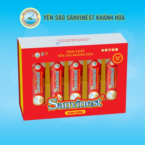 Tinh chất Yến sào Khánh Hòa Sanvinest Không đường. Hộp QUÀ TẶNG 20 túi 20ml tiện lợi, dùng ngay, hấp thụ tối đa dưỡng chất.