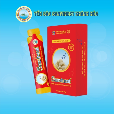 [Hộp 05 túi] Tinh chất Yến sào Khánh Hòa Sanvinest túi 20ml, tiện lợi khi sử dụng, hấp thụ tối đa dưỡng chất.