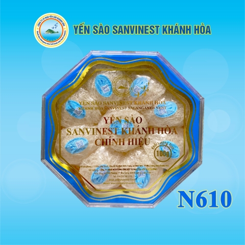 Yến sào Sanvinest Khánh Hòa Chính hiệu. Tổ yến sào tinh chế nguyên chất. Hộp 100g - N610