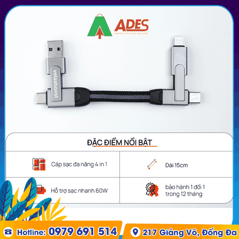 Dây Cáp Sạc đa năng 4 in 1 Velasboost