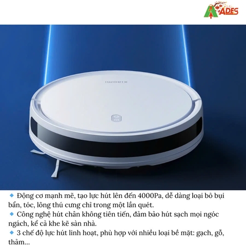 Robot hút bụi Xiaomi E10 – Giải pháp dọn dẹp thông minh cho ngôi nhà hiện đại