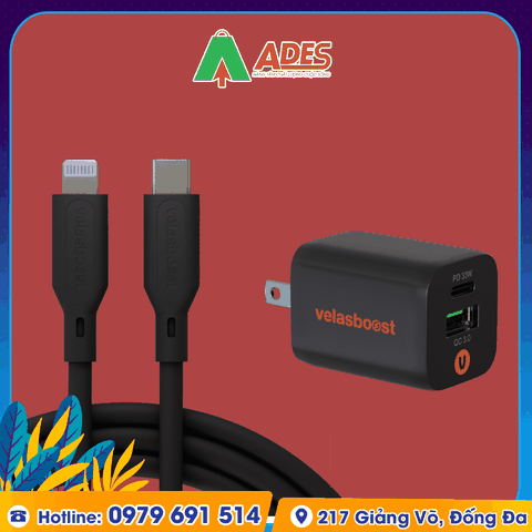 Củ sạc nhanh Velasboost 33W 2 cổng
