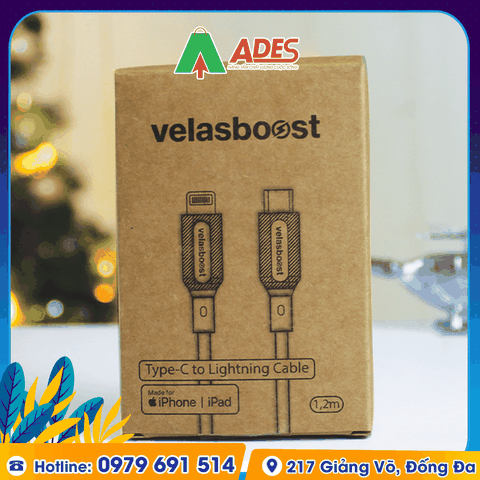 Dây Cáp Sạc Velasboost Type C to Lightning Soft Silicon SS1