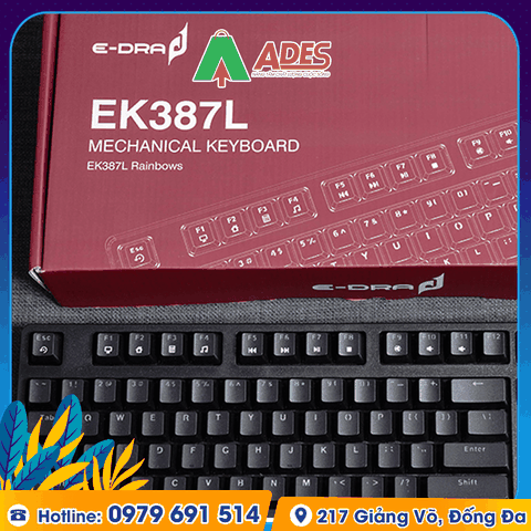 Bàn phím cơ Edra EK387L Rainbow Huano Switch