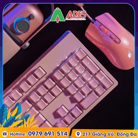Bàn phím cơ Edra EK387L Pink Hồng