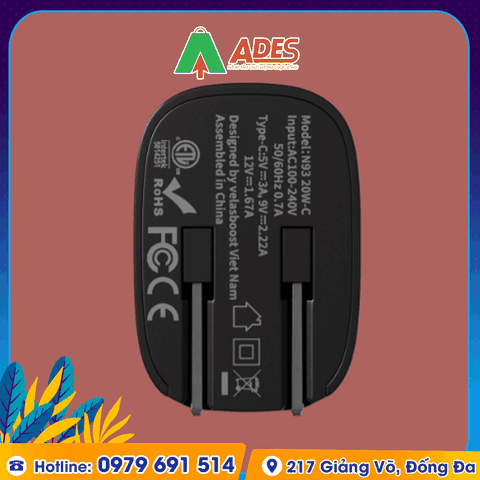 Củ Sạc nhanh Velasboost 20W-C