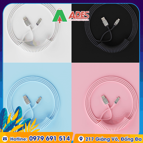 Dây cáp AKKO Coiled Cable (Black / White / Pink / Blue)