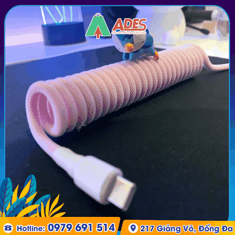 Dây cáp AKKO Coiled Cable (Black / White / Pink / Blue)