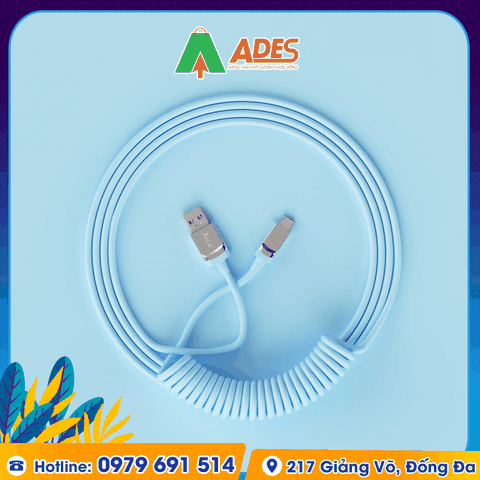 Dây cáp AKKO Coiled Cable (Black / White / Pink / Blue)