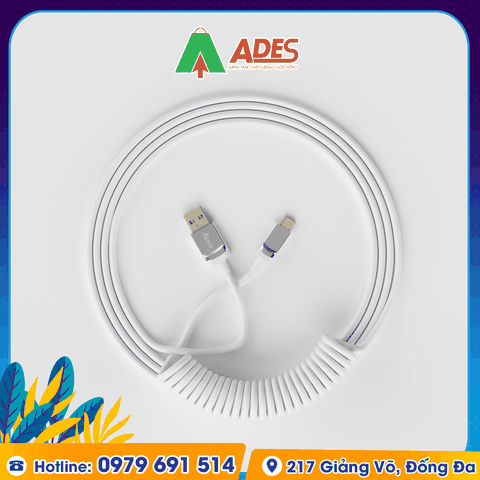 Dây cáp AKKO Coiled Cable (Black / White / Pink / Blue)