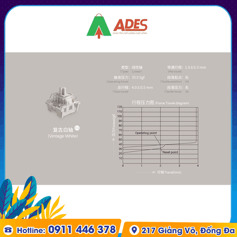 AKKO CS switch – Vintage White (45 switch)