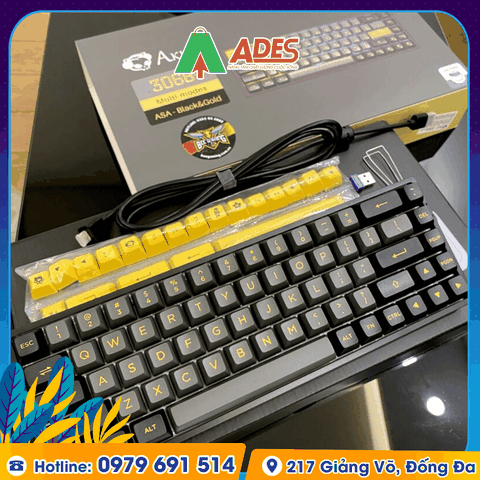 Bàn phím cơ AKKO 3068B Multi-modes Black Gold
