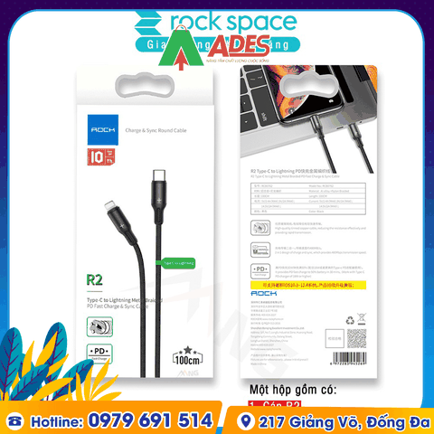 Dây cáp sạc Rockspace R2 ĐẦU TYPE-C TO LIGHTNING DÀNH CHO IPHONE