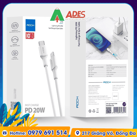 Dây cáp sạc nhanh PD 20W cho IPhone Rockspace Z18