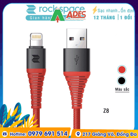 Dây cáp sạc nhanh cho Iphone Rockspace Z8
