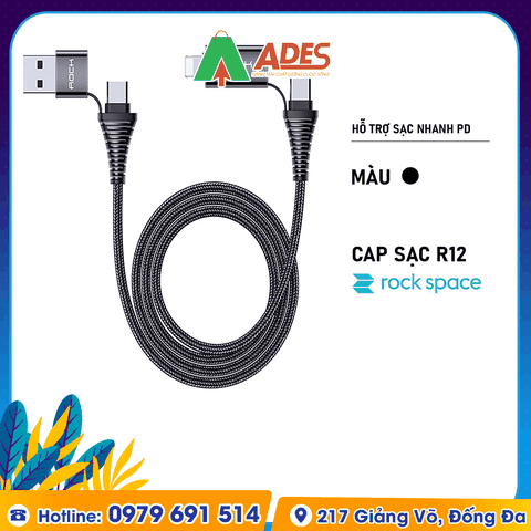 Dây cáp sạc nhanh 4 in 1 Rockspace R12