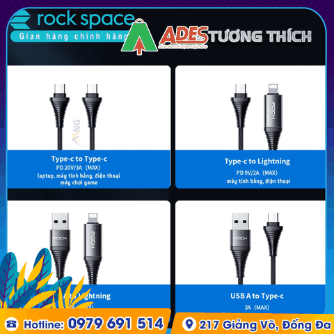 Dây cáp sạc nhanh 4 in 1 Rockspace R12