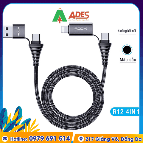Dây cáp sạc nhanh 4 in 1 Rockspace R12