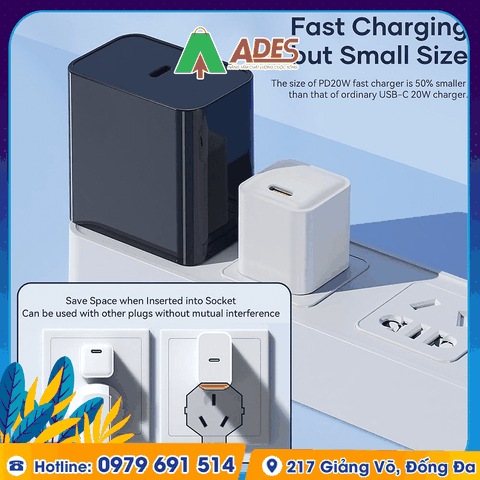 Củ sạc nhanh siêu nhỏ Rockspace T69 dành cho Iphone